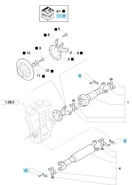 Комплект крепления (2 скобы и 4 болта) 3-70-28X О (болт/винт ; скоба/бугель 87311154) 