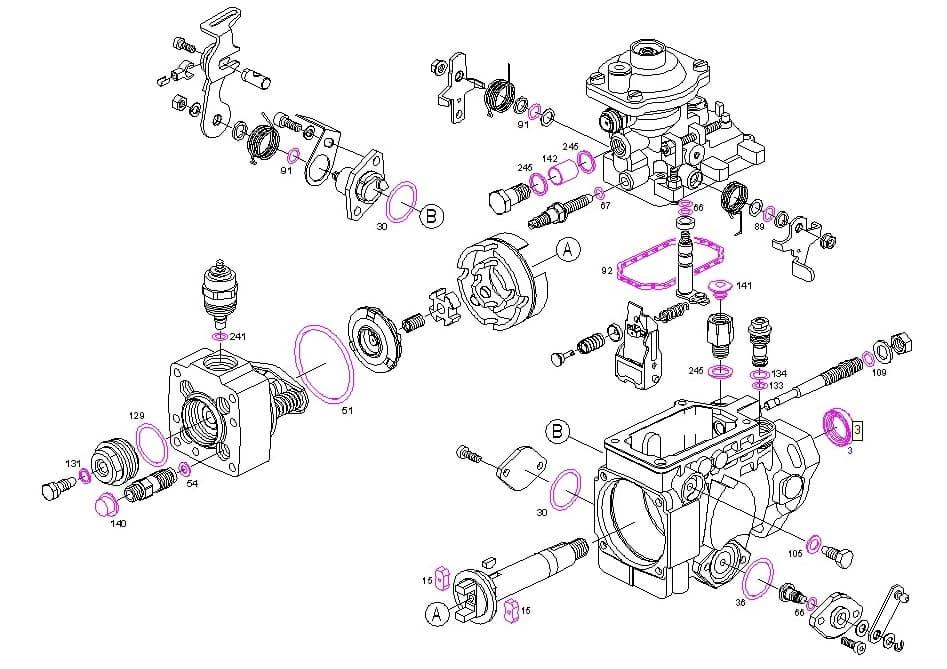 Набор уплотнений ТНВД 1 467 010 517 BOSCH