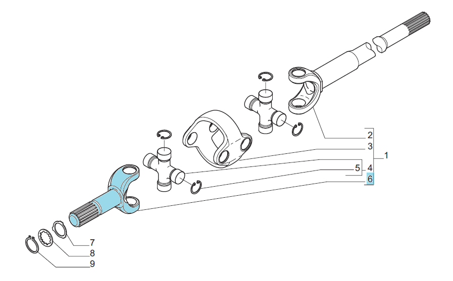 Полуось (короткая) 48685 (FORK (WHEEL HUB)