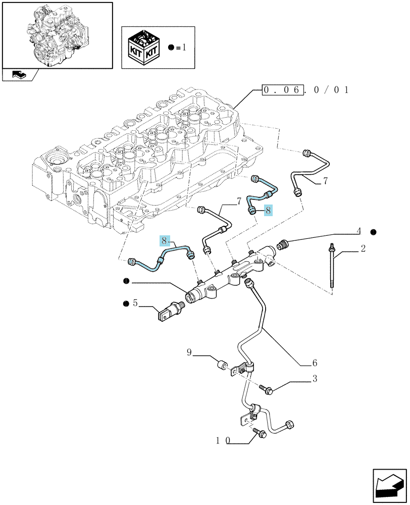 Трубка топливная от рейки к форсунке 2854544 О