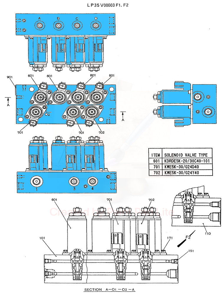 Блок пропорциональных клапанов LP35V00003F1 О